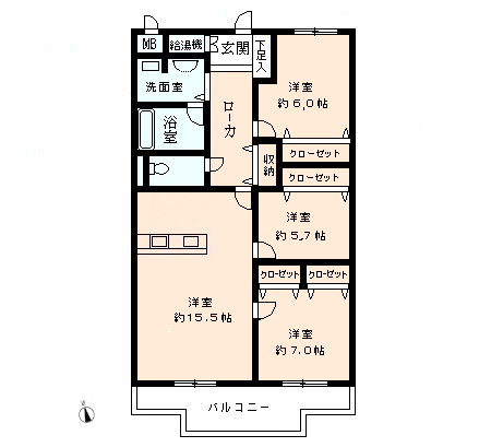 上甲子園ビューハイツ　間取り