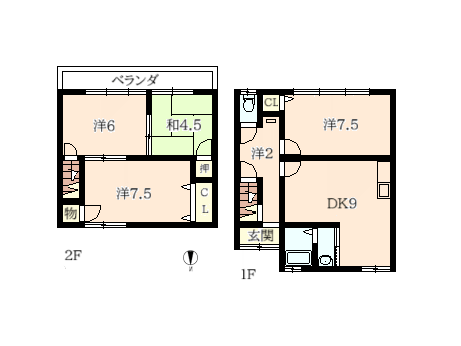 リメイクテラスハウス 津門大塚町　間取り