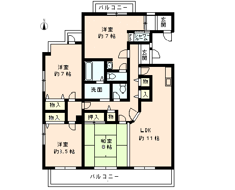 武庫川第２一番街２号棟　間取り