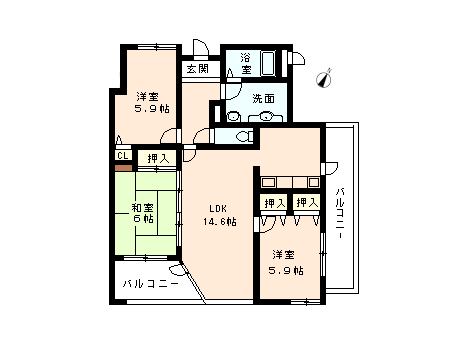 パルメーラ甲子園三番町　間取り